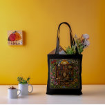 Book and Cat Lovers Faux Stain Glass Tote Bag<br><div class="desc">Cute Cat Tote Bag stain glass style</div>