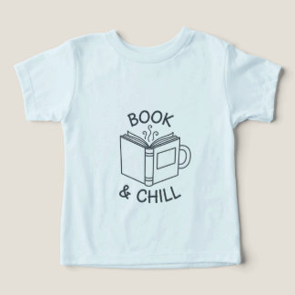 Book and Chill Minimal Line Art T-Shirt 