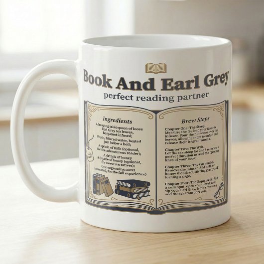 Book and Earl Grey Tea Recipe Koffiemok