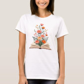 book and flowers t-shirt (Voorkant)