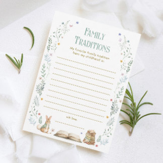 Book Baby Shower Family Traditions Game Card Kaart