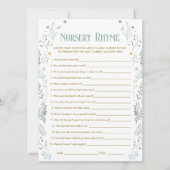 Book Baby Shower Nursery Rhyme Game Card Kaart (Voorkant)
