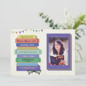 Book Birthday Library nodigt het lezen van foto's  Kaart (Staand voorkant)