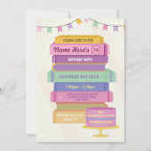 Book Birthday Library nodigt roze tas uit om te le Kaart (Voorkant)