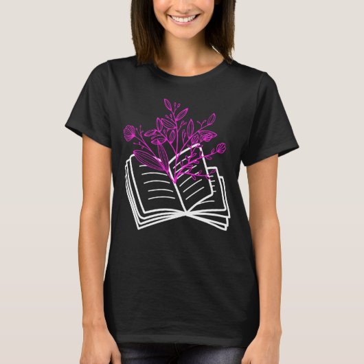 Book  Book flower Reading fans book  bookworm  2 T-shirt (Voorkant)