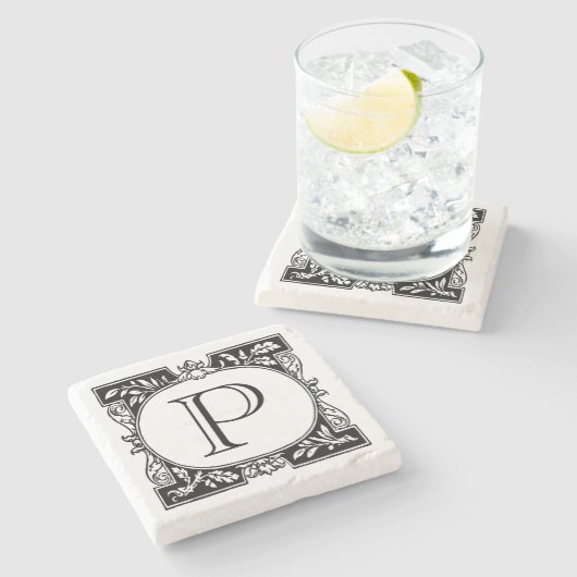 Book bord Monogram Stenen Onderzetter (Zijkant)