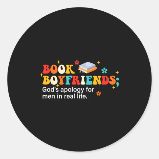 Book Boyfriends Definition Design  Ronde Sticker (Voorkant)
