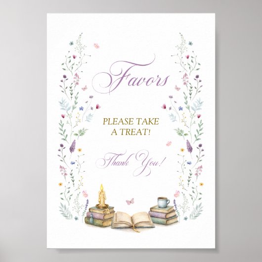Book Bridal Shower Favors Poster (Voorkant)