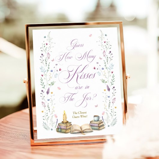 Book Bridal Shower Guess How Many Kisses  Poster