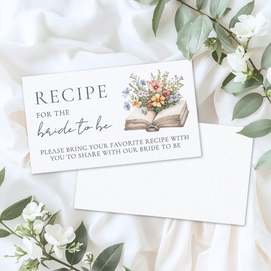 Book Bridal Shower Recipe Informatiekaartje
