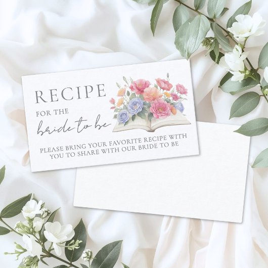 Book Bridal Shower Recipe Informatiekaartje