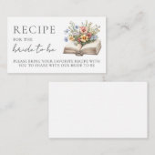 Book Bridal Shower Recipe Informatiekaartje (Voorkant / Achterkant)