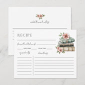 Book Bridal Shower Recipe Request Card Informatiekaartje (Voorkant / Achterkant)