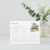 Book Bridal Shower Recipe Request Card Informatiekaartje (Staand voorkant)