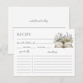 Book Bridal Shower Recipe Request Card Informatiekaartje (Voorkant / Achterkant)