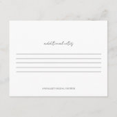 Book Bridal Shower Recipe Request Card Informatiekaartje (Achterkant)