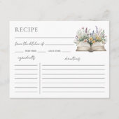 Book Bridal Shower Recipe Request Card Informatiekaartje (Voorkant)