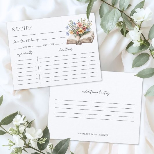 Book Bridal Shower Recipe Request Card Informatiekaartje