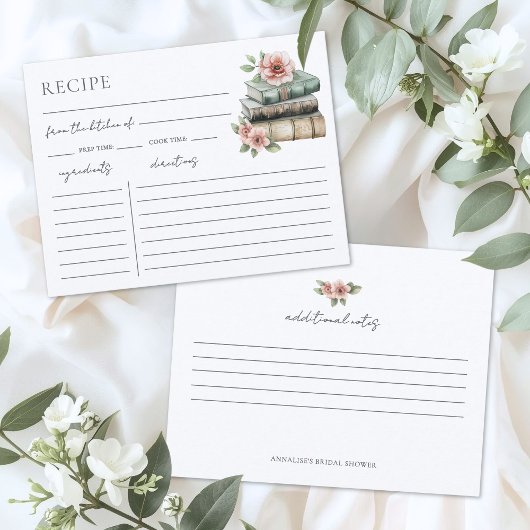 Book Bridal Shower Recipe Request Card Informatiekaartje
