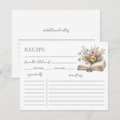 Book Bridal Shower Recipe Request Card Informatiekaartje (Voorkant / Achterkant)