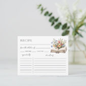 Book Bridal Shower Recipe Request Card Informatiekaartje (Staand voorkant)