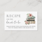 Book Bridal Shower Recipe Request Informatiekaartje (Voorkant)