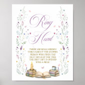 Book Bridal Shower Ring Hunt Game Poster (Voorkant)