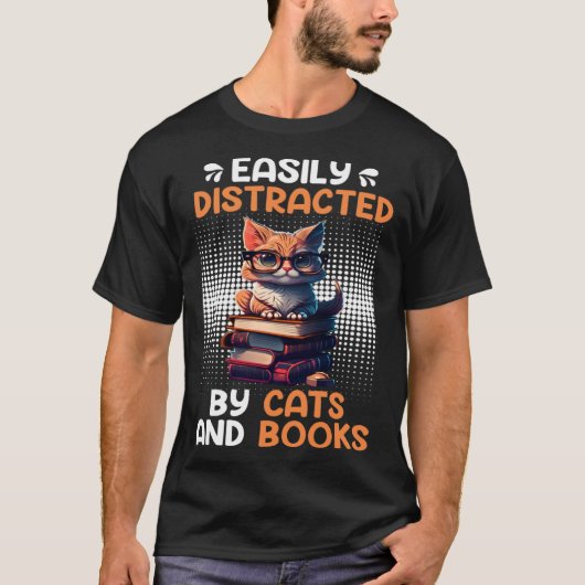 Book  Cat fan Bookworm Book Reader Bookfriend T-shirt (Voorkant)