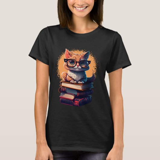 Book  Cat fan bookworm Cats and Books  1 T-shirt (Voorkant)