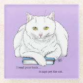 Book Cat Glazen Onderzetter (Voorkant)