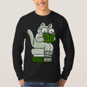 book  cat reading  cute t-shirt (Voorkant)
