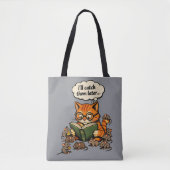book cat tote bag (Voorkant)