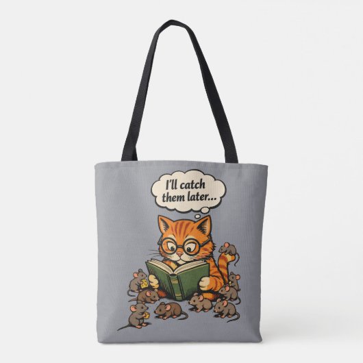 book cat tote bag (Achterkant)
