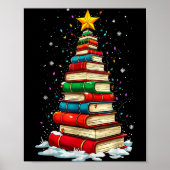Book Christmas Tree Book Lover Teacher Librarian  Poster (Voorkant)