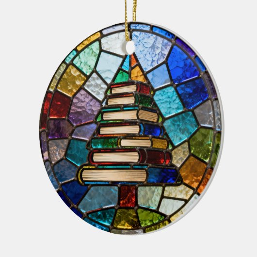 Book Christmas Tree Keramisch Ornament (Links)