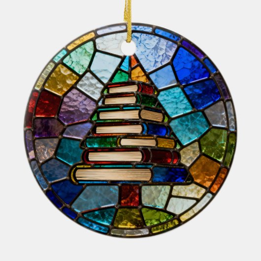 Book Christmas Tree  Keramisch Ornament (Achterkant)