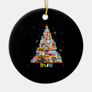 book christmas tree librarian book lovers xmas keramisch ornament
