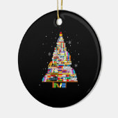 book christmas tree librarian book lovers xmas keramisch ornament (Links)