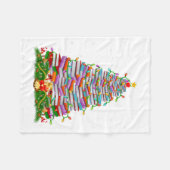 Book Christmas Tree Lights Book Lover Teacher Libr Fleece Deken (Voorkant (Horizontaal))