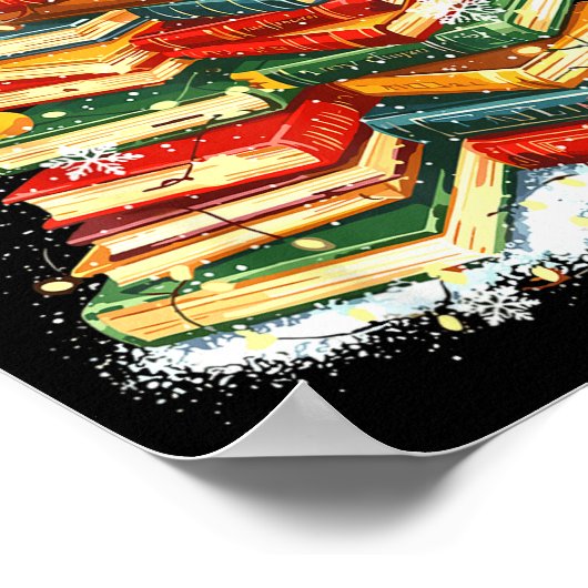 Book Christmas Tree Reading  Poster (Hoek)