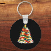 Book Christmas Tree Reading  Sleutelhanger (Voorkant)