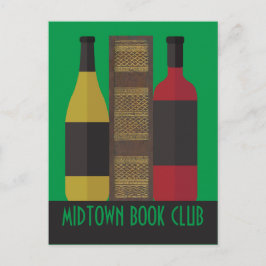 Book Club Custom met Book and Wine Briefkaart