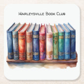 Book Club Customizable Square Beverage Coffee Kartonnen Onderzetters (Voorkant)