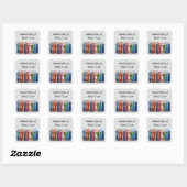 Book Club Customizable Square Vierkante Sticker (Vel)