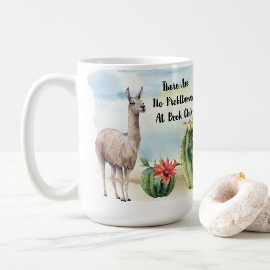 Book Club Cute Llama Waterverf Cactus Koffiemok (Met donut)
