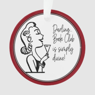 Book Club Friend Retro Lady Ornament