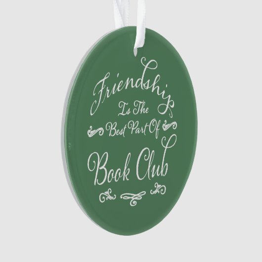 Book Club Friendship Green White Typografie Ornament (voorkant)