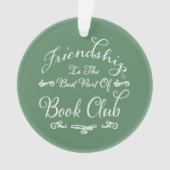 Book Club Friendship Green White Typografie Ornament (voorkant)