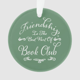 Book Club Friendship Green White Typografie Ornament