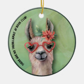 Book Club Funny Llama Keramisch Ornament (Voorkant)